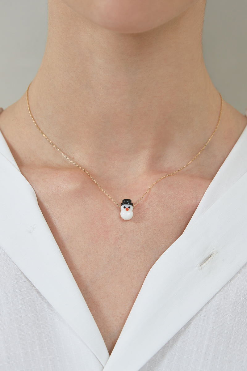 SNOWMAN WHITE NECKLACE