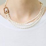 CAMEO CABALLO MULTIPERLA NECKLACE