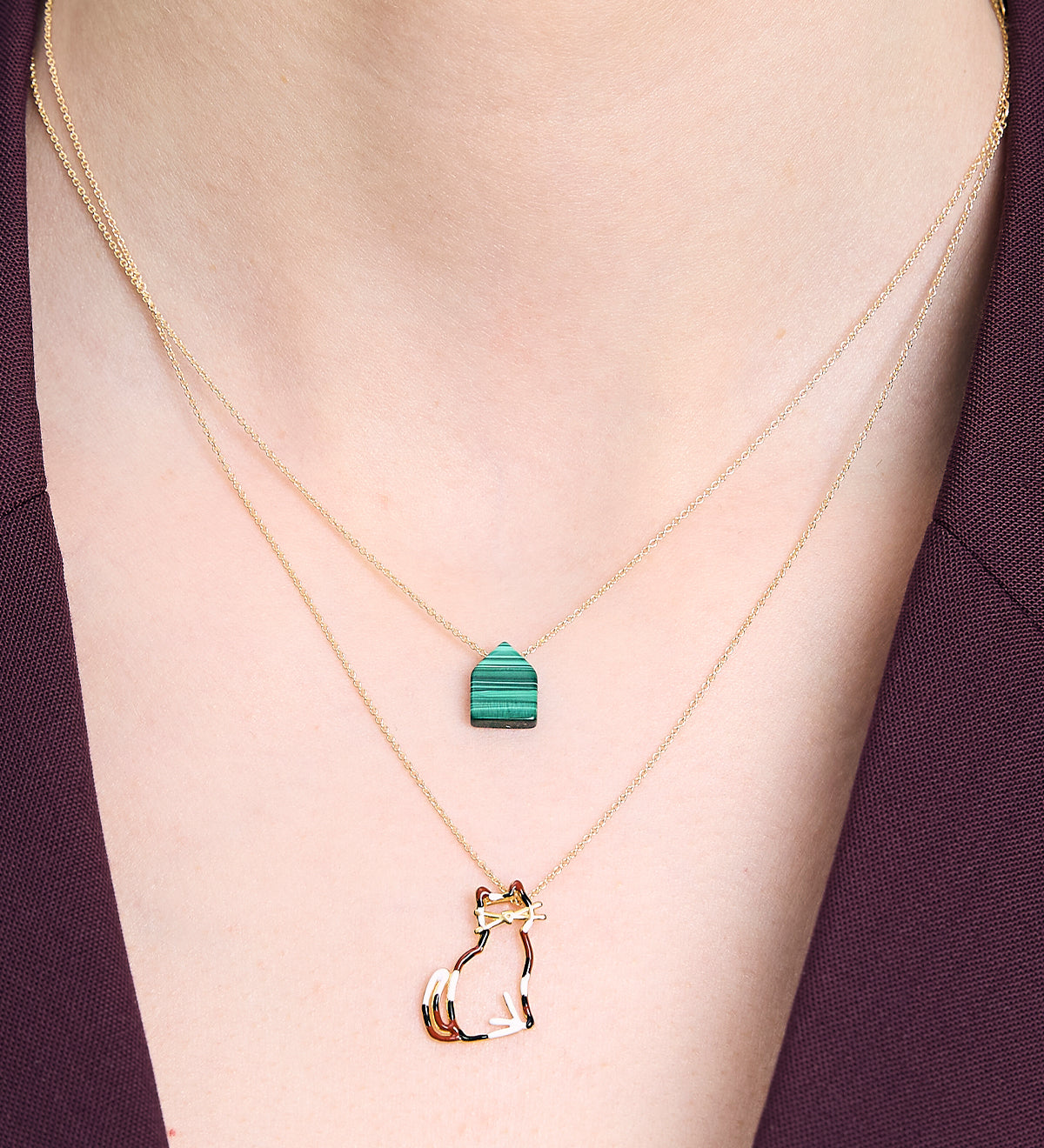 CASITA CUT MALACHITE COLLANA
