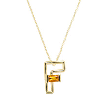 Load image into Gallery viewer, LETRA F CITRINE NECKLACE
