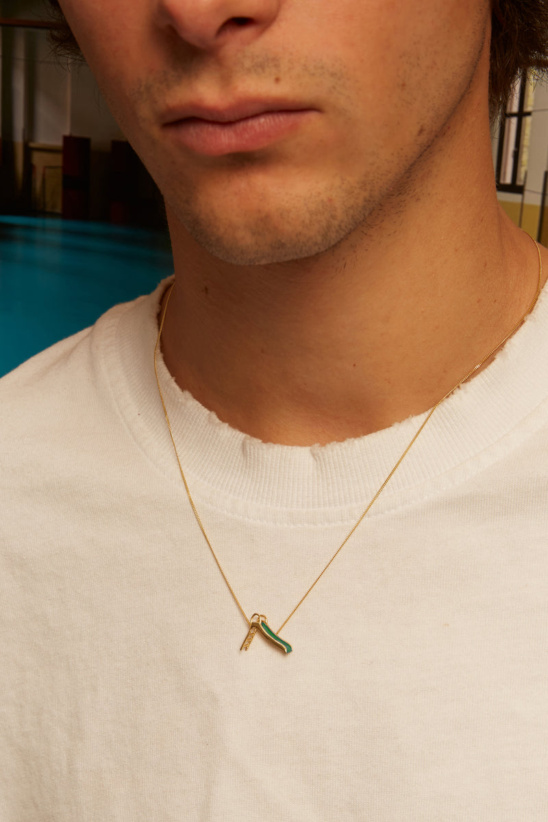 SLIDE GREEN GROUMETTE NECKLACE