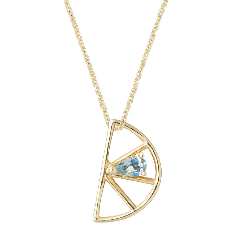 MEDIA NARANJA GOTA AQUAMARINE NECKLACE