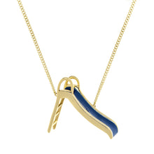 Load image into Gallery viewer, SLIDE BLUE GROUMETTE NECKLACE
