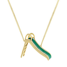 Load image into Gallery viewer, SLIDE GREEN GROUMETTE NECKLACE
