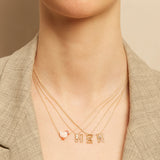 LETRA H AMETHYST NECKLACE