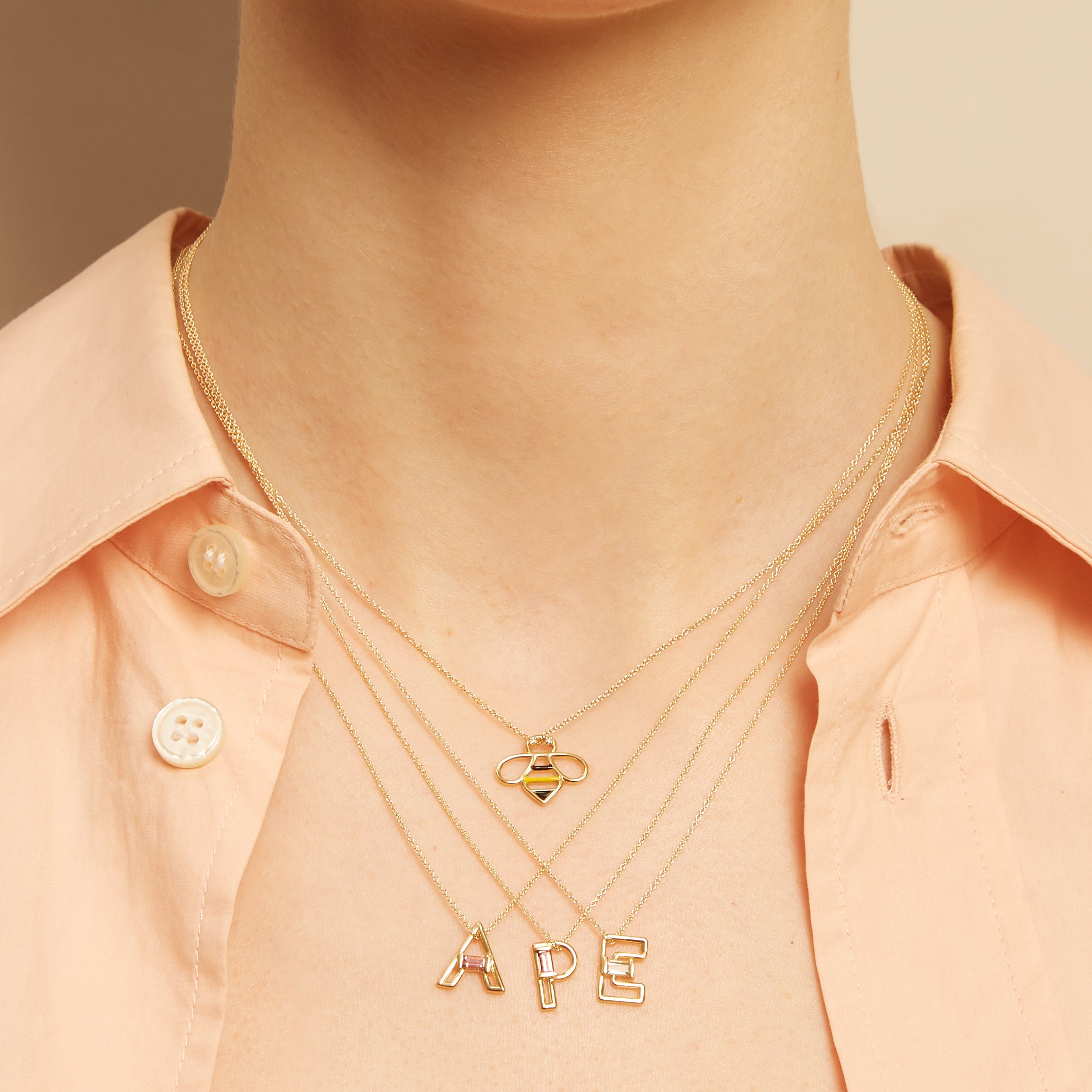 BEE BRILLANTE ENAMEL NECKLACE