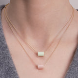 DECO CILINDRO PINK OPAL NECKLACE