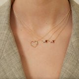 TU Y YO AQUAMARINE + GARNET NECKLACE