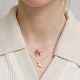 ROLLER PINK + WHITE NECKLACE