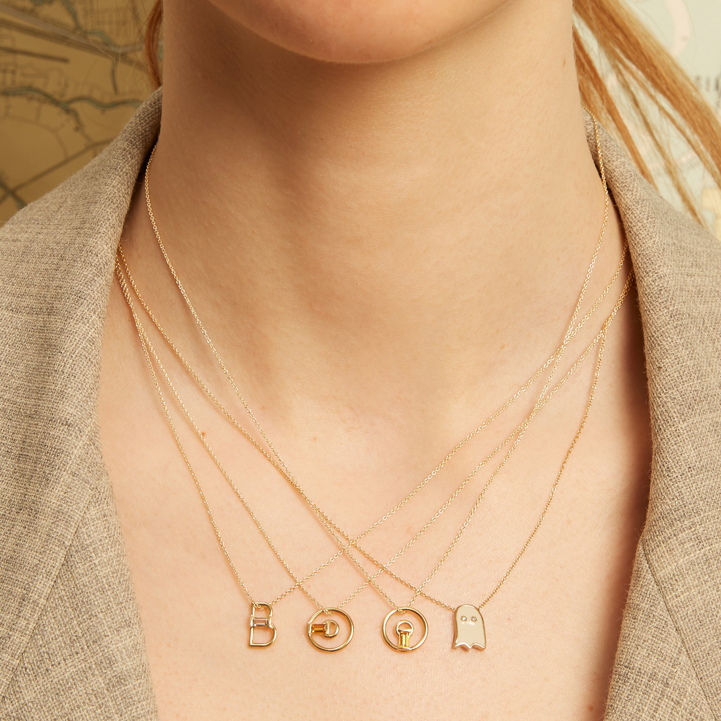 LETRA B AMETHYST NECKLACE