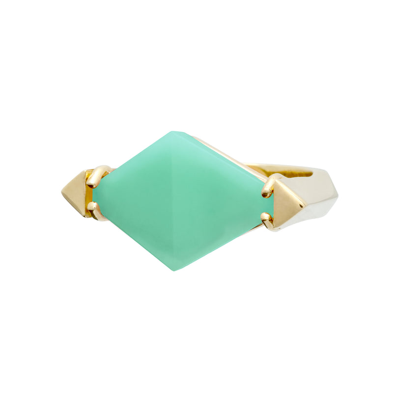 DECO ROMBO CHRYSOPRASE RING