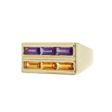 Load image into Gallery viewer, DECO CENTRAL CITRINE + AMETHYST RING
