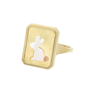 CAMEO PERLA CONEJITO ANELLO