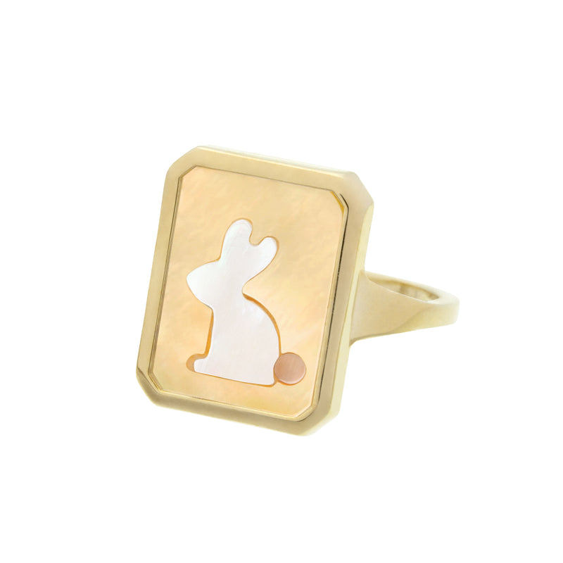 CAMEO PERLA CONEJITO ANELLO