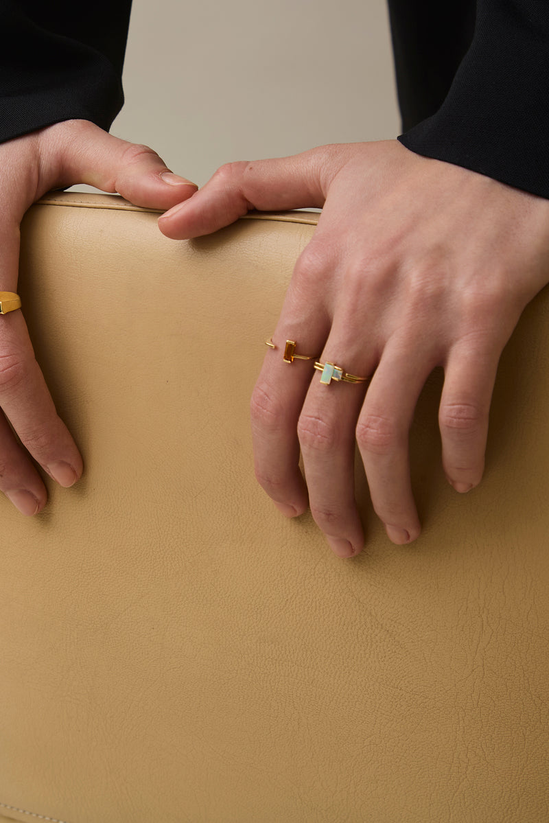 ARO C CARRÉ OPAL RING
