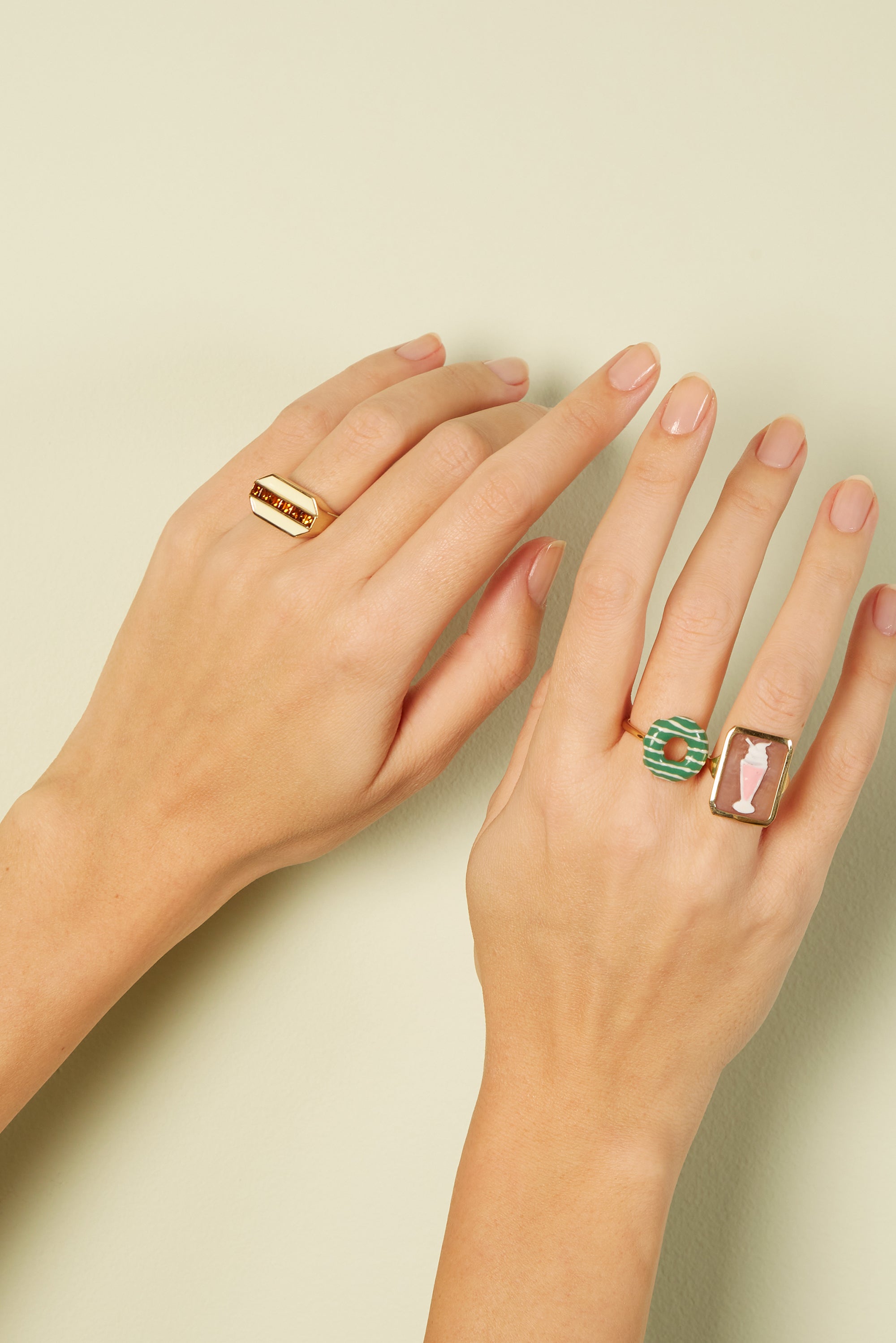 ALIITA リング DECO CENTRAL CITRINE + AMETHYST RING BI MAXI BAGUETTE CHRYSOPRASE + AMETHYST RING – ALIITA