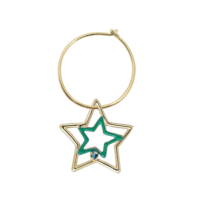 ESTRELLA ENAMEL ZAFIRO AZUL ORECCHINO CERCHIO