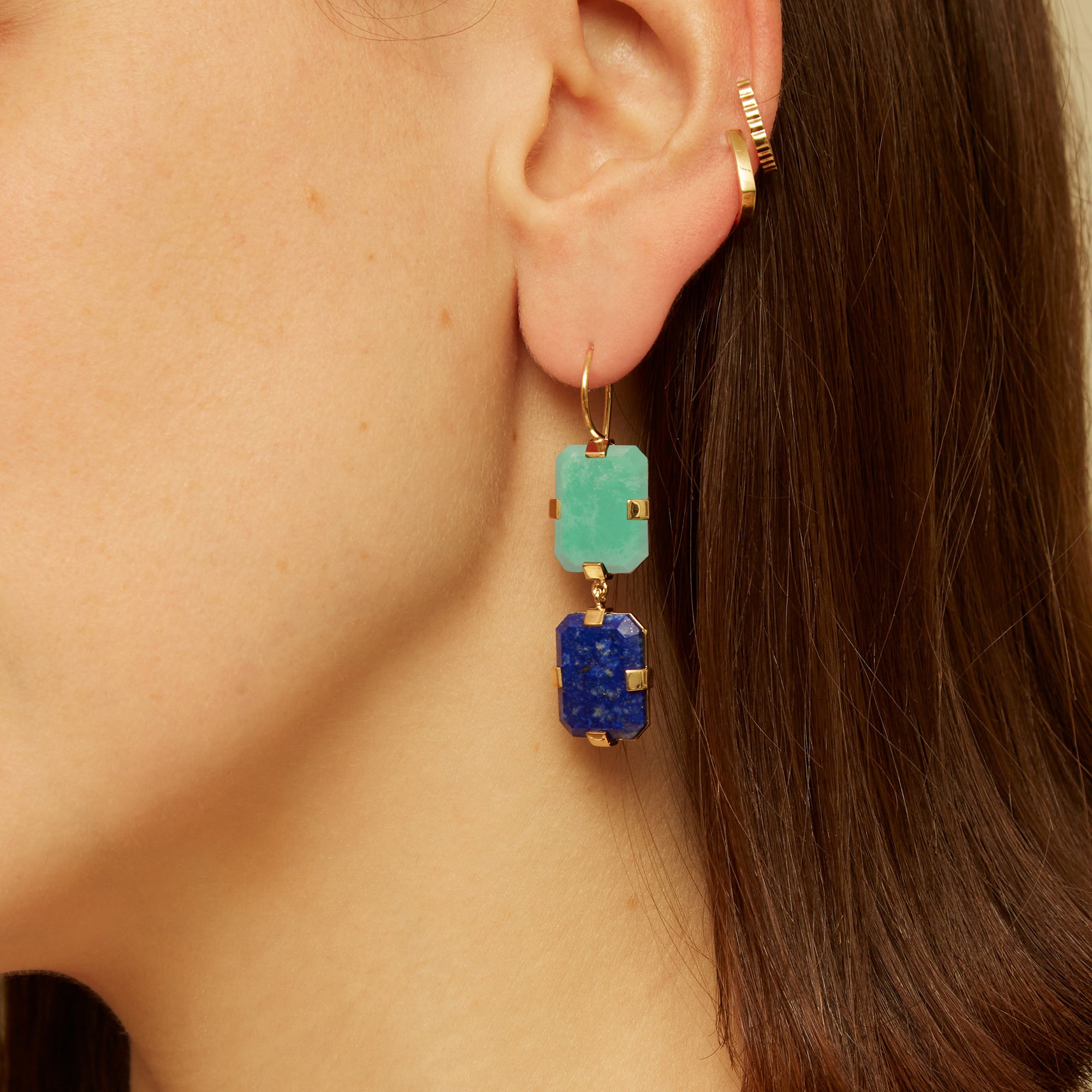 DECO SANDWICH CRISOPRASIO + LAPISLAZZULI ORECCHINI