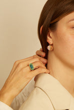 Load image into Gallery viewer, DECO EMPANADA PINK OPAL + MOONSTONE EARRINGS
