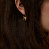 MEDIA NARANJA TRIO TOURMALINE + CITRINE + AQUAMARINE EARRINGS