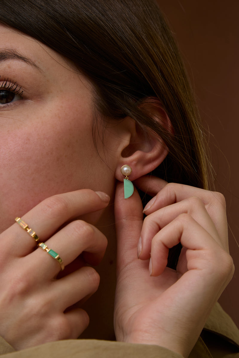 PERLA EMPANADA CHRYSOPRASE EARRINGS