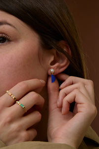 PERLA EMPANADA LAPIS LAZULI EARRINGS