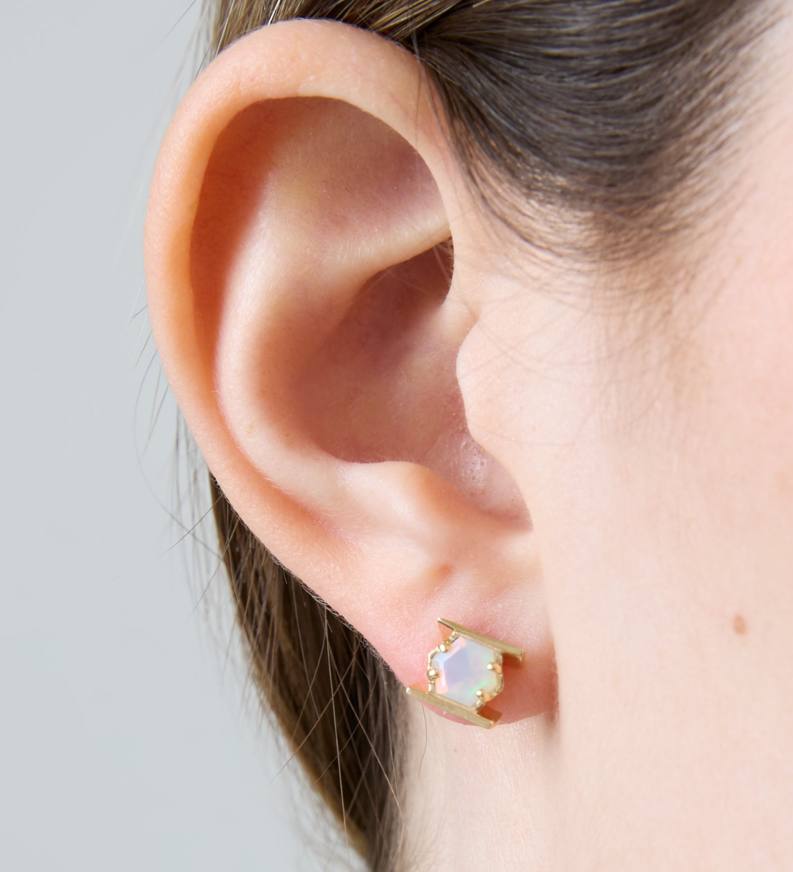 EXAGONAL OPAL EARRINGS