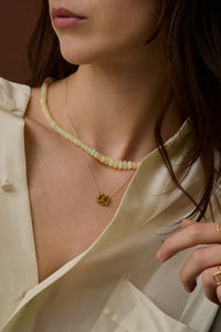 A DECO OPAL YELLOW NECKLACE