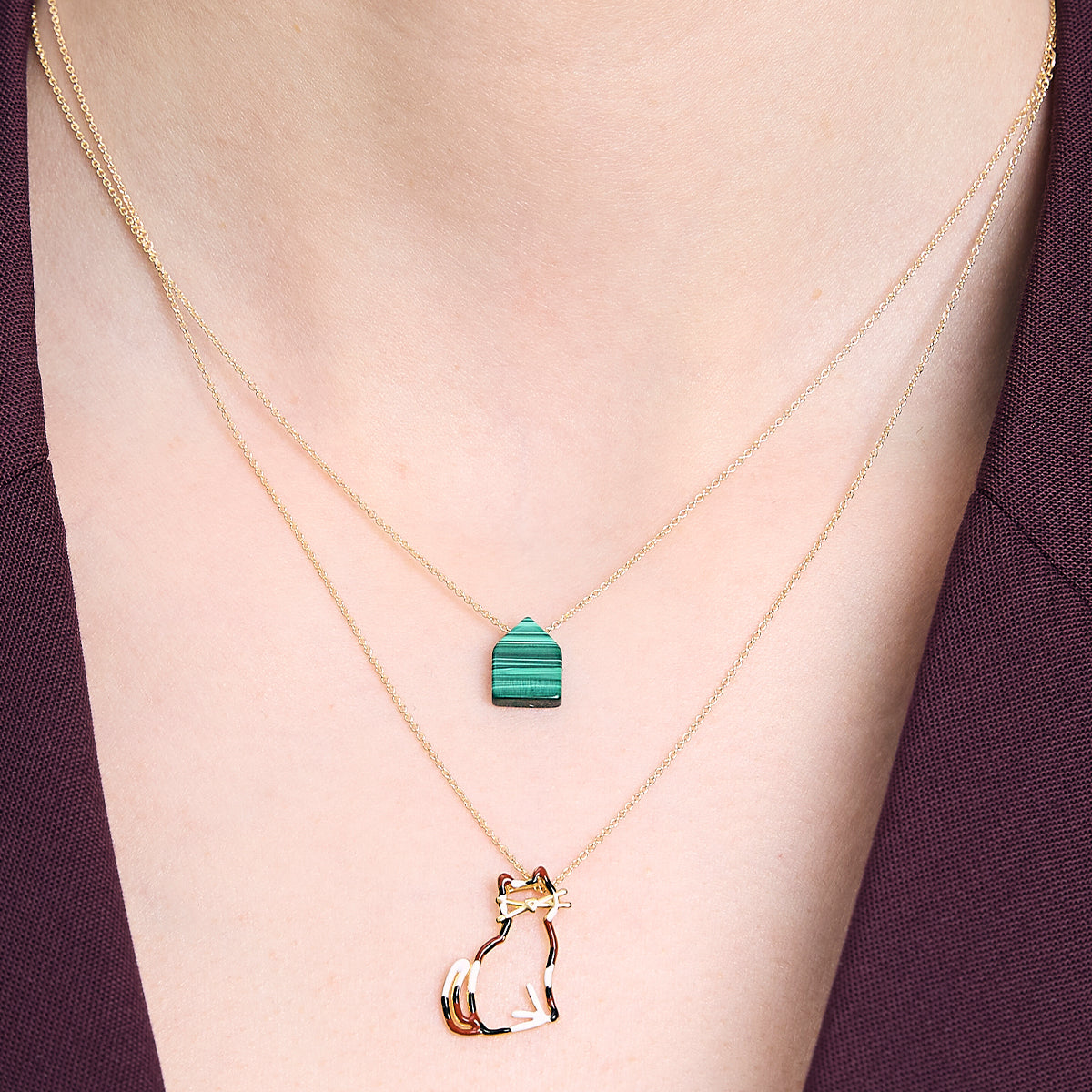 MIAU ENAMEL CALICO NECKLACE