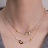 TENNIS PELOTA BURGUNDY NECKLACE