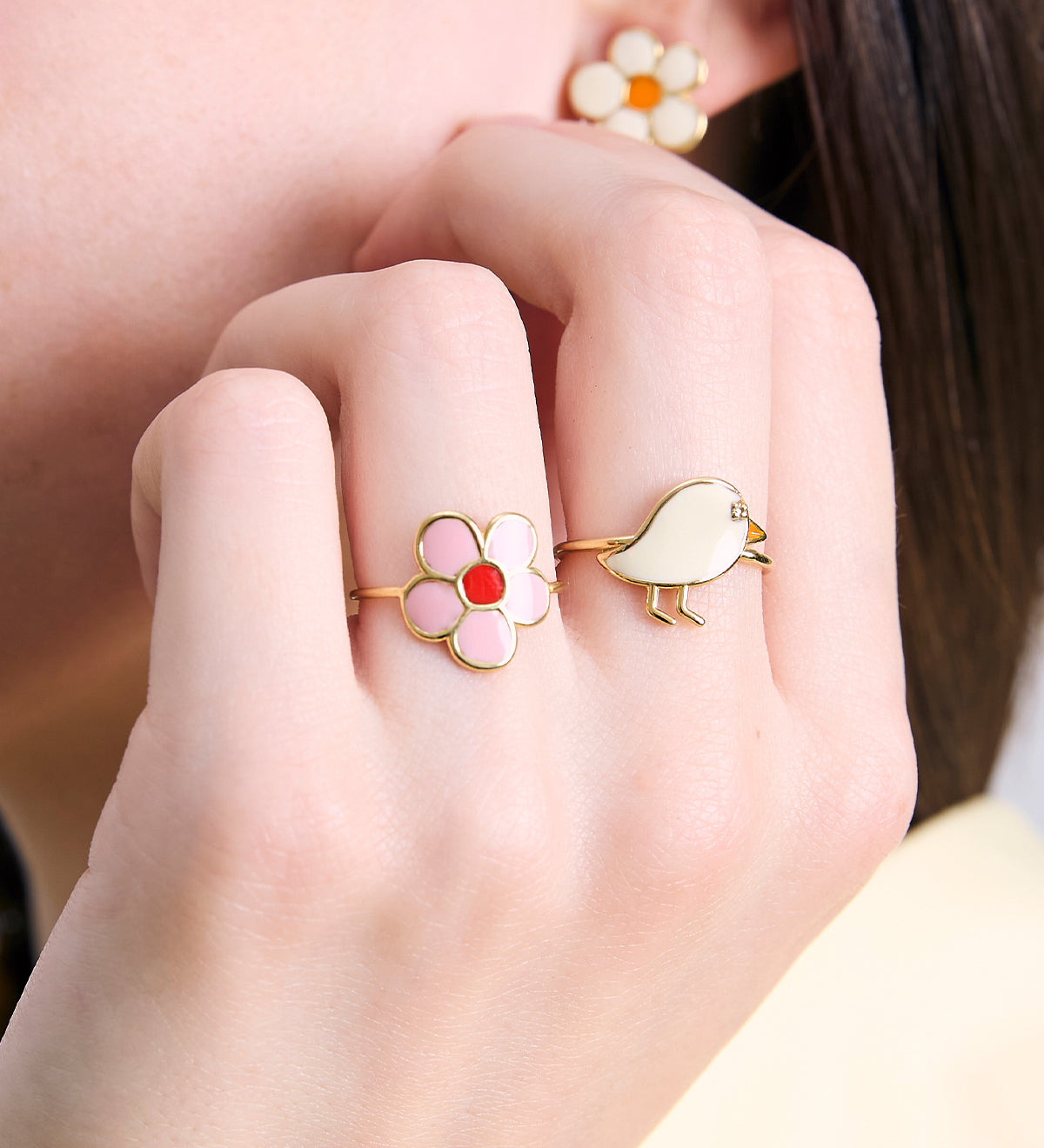 POLLITO BRILLANTE PRISMA WHITE RING