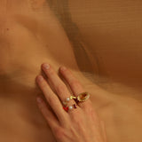 PETALOS FLOR RHODONITE RING