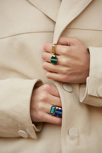 DECO MAXI BAGUETTE CHRYSOPRASE RING