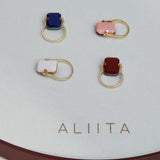 DECO SANDWICH CARNELIAN + PINK OPAL RING