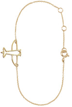 Load image into Gallery viewer, Gold chain bracelet with airplane shaped pendant
