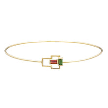 Load image into Gallery viewer, TU Y YO GARNET + GREEN TOURMALINE BANGLE
