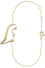 Carica l&#39;immagine nel visualizzatore di Gallery, Gold chain bracelet with dinosaur shaped pendant
