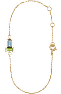 TU Y YO AQUAMARINE + PERIDOT BRACELET