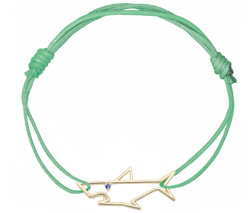 Gold Tiburon Zafiro Azul Cord Bracelet - ALIITA