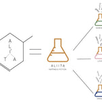 Gold chain necklace with chemistry baker shaped pendant illustration