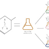 Gold chain necklace with chemistry baker shaped pendant illustration