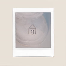 Load image into Gallery viewer, White gold house shaped pendant with small diamond on ice cubes
