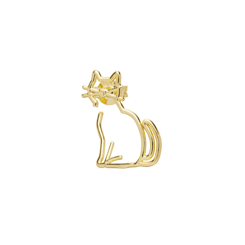 Seated cat shaped earring
