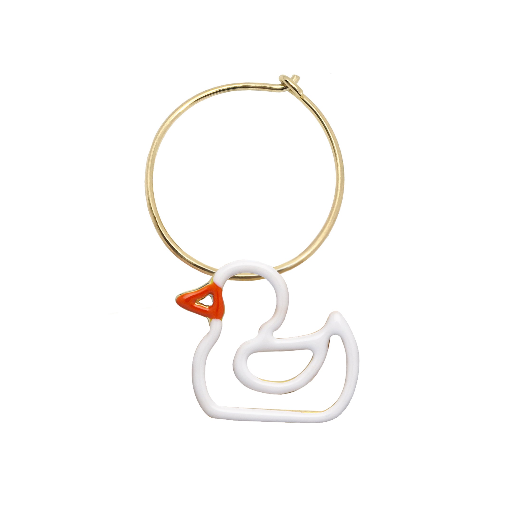 Aliita 9kt Yellow Gold Langosta Enamel Hoop Earring