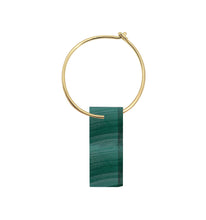 Load image into Gallery viewer, DIASPRO MALACHITE EARRING CIRCLE
