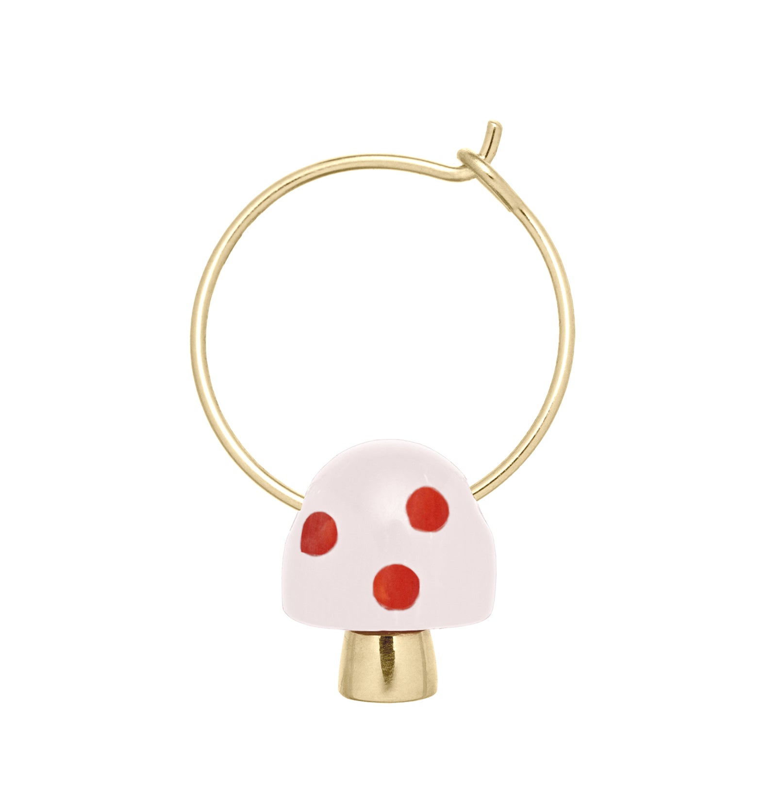 L'AMANITA WHITE + RED EARRING CIRCLE