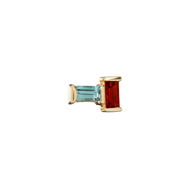 TU Y YO AQUAMARINE + GARNET EARRING