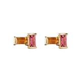 TU Y YO CITRINE + PINK TOURMALINE EARRINGS