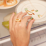 DECO MAXI BAGUETTE MOONSTONE RING