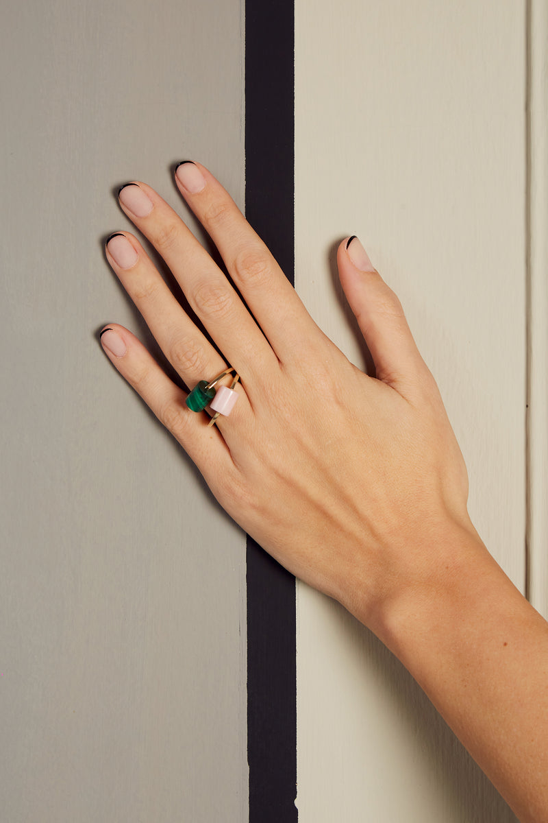 MONTANA Gold Signet Ring with Malachite — Rockford Collection